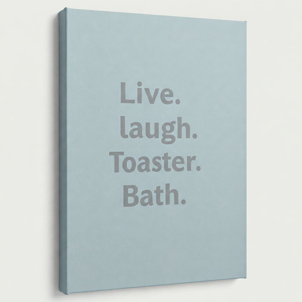 [AM006536] Love, Laugh, Toaster, Bath - Canvas
