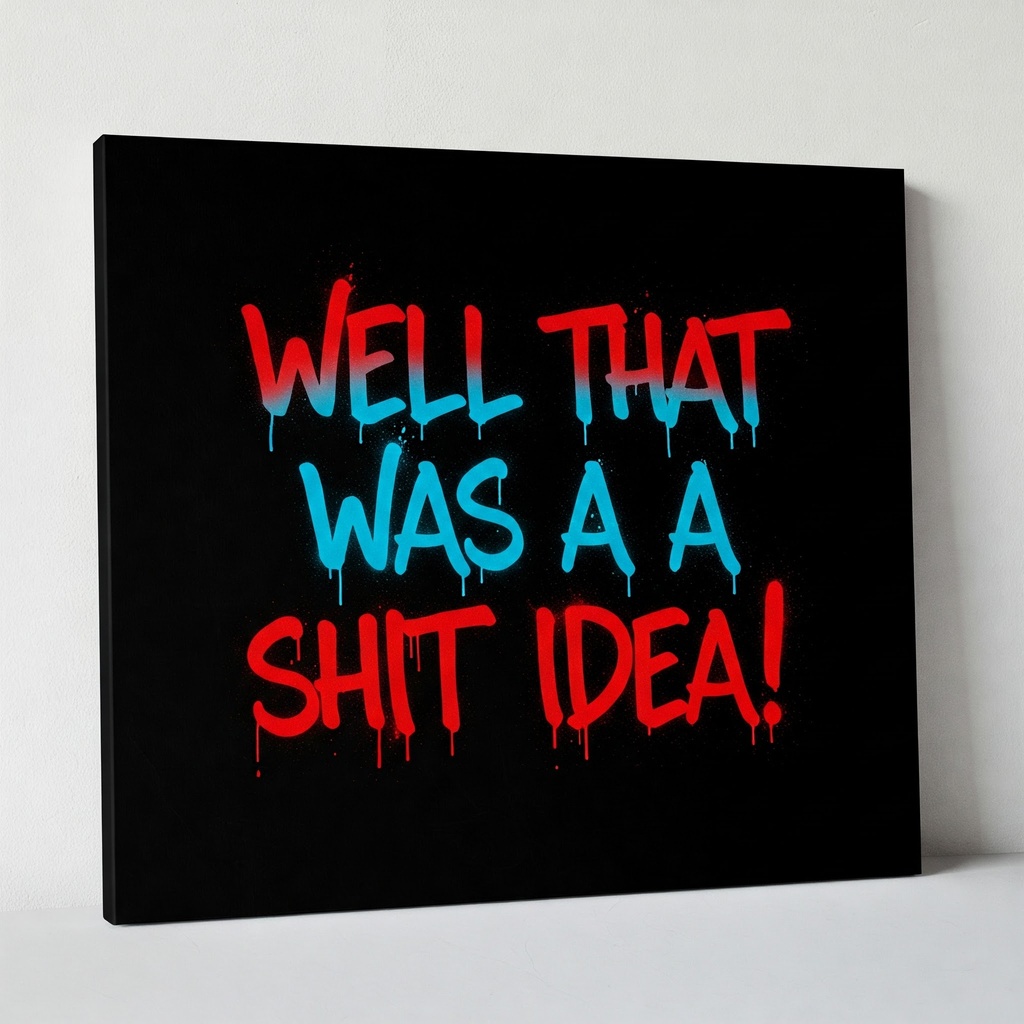 Well That Was a Shit Idea- Canvas