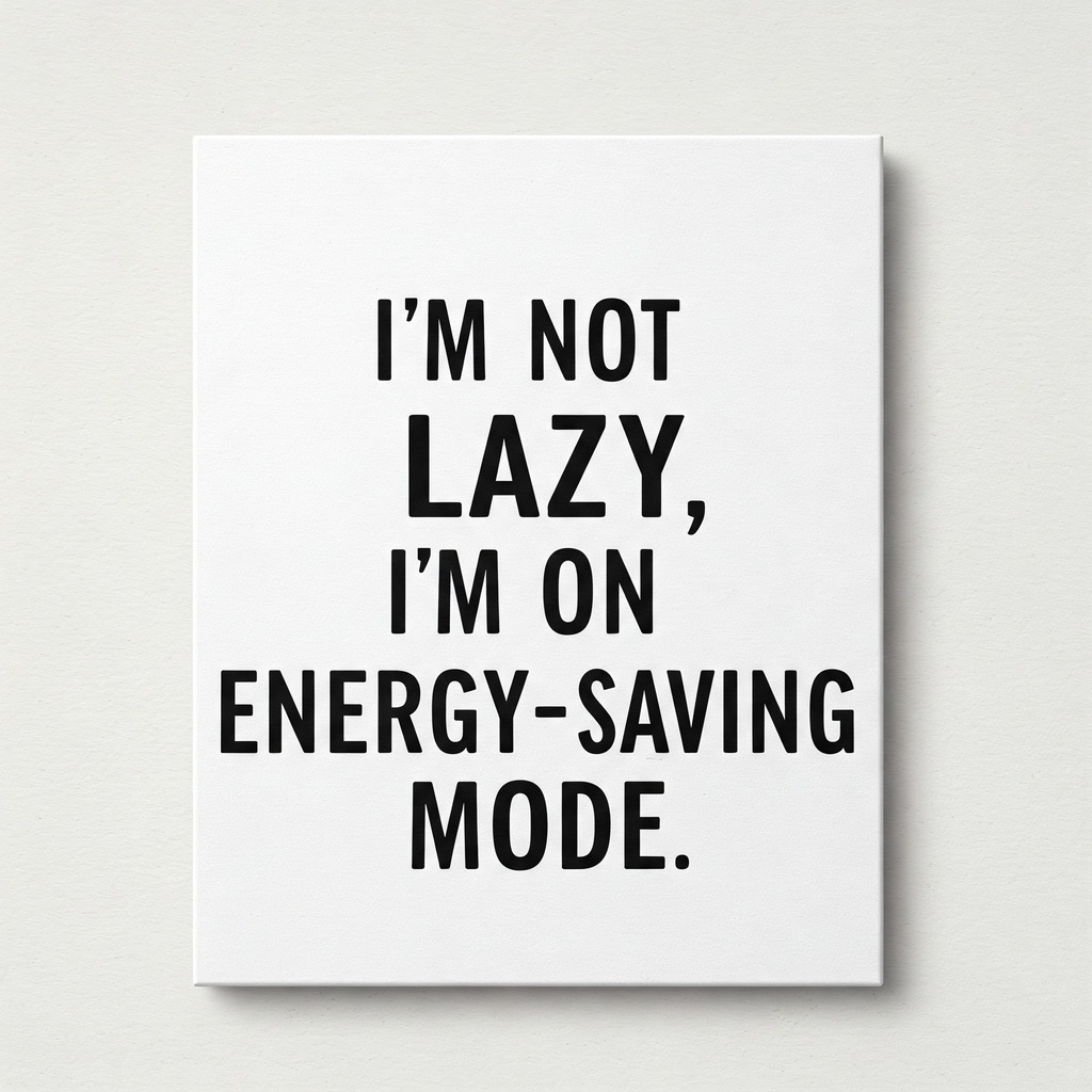 [AM006799] I am not Lazy - Canvas