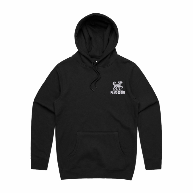 Paws Out Mens Hood - Black (XS)