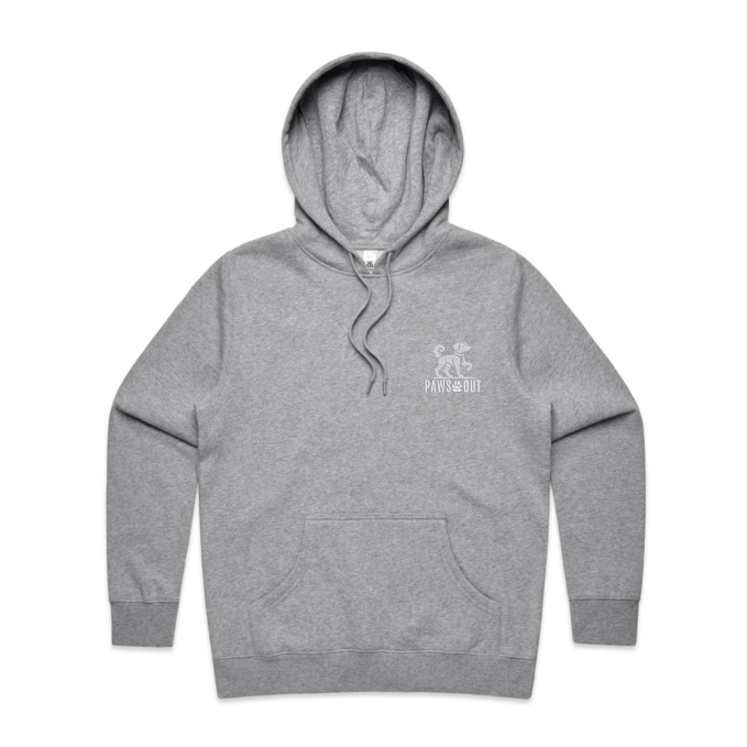 Paws Out Womens Hood - Grey Marle