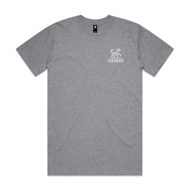 Paws Out Mens Tee - Grey Marle
