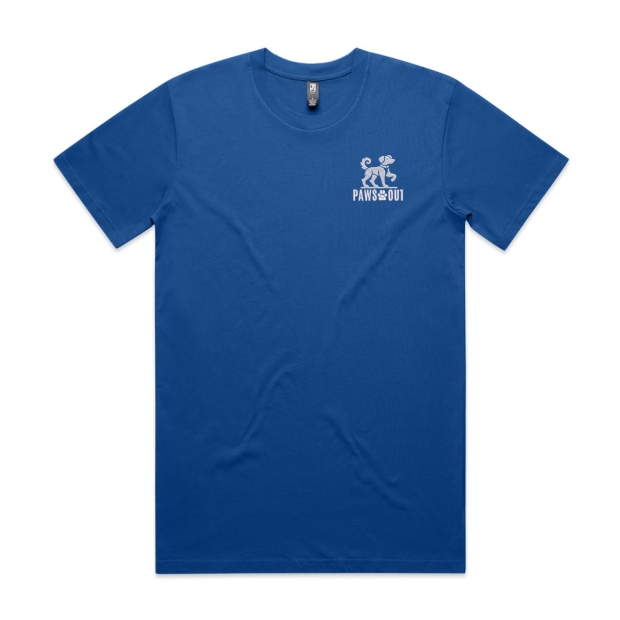 Paws Out Mens Tee - Bright Royal (S)