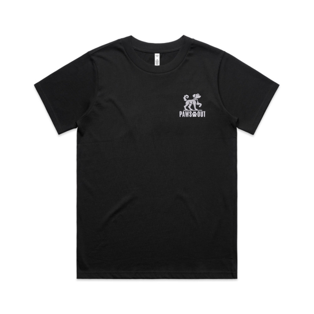 Paws Out Womens Tee - Black