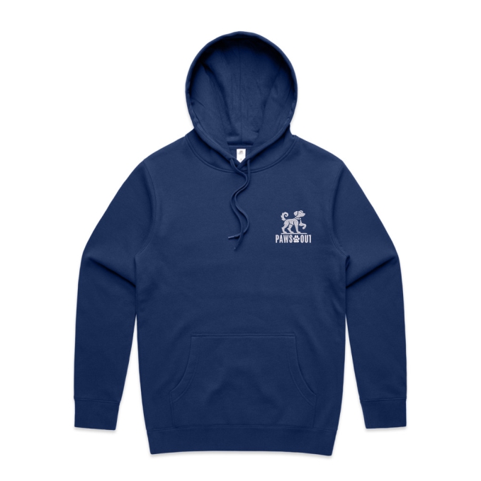 Paws Out Mens Hood - Blue (XS)