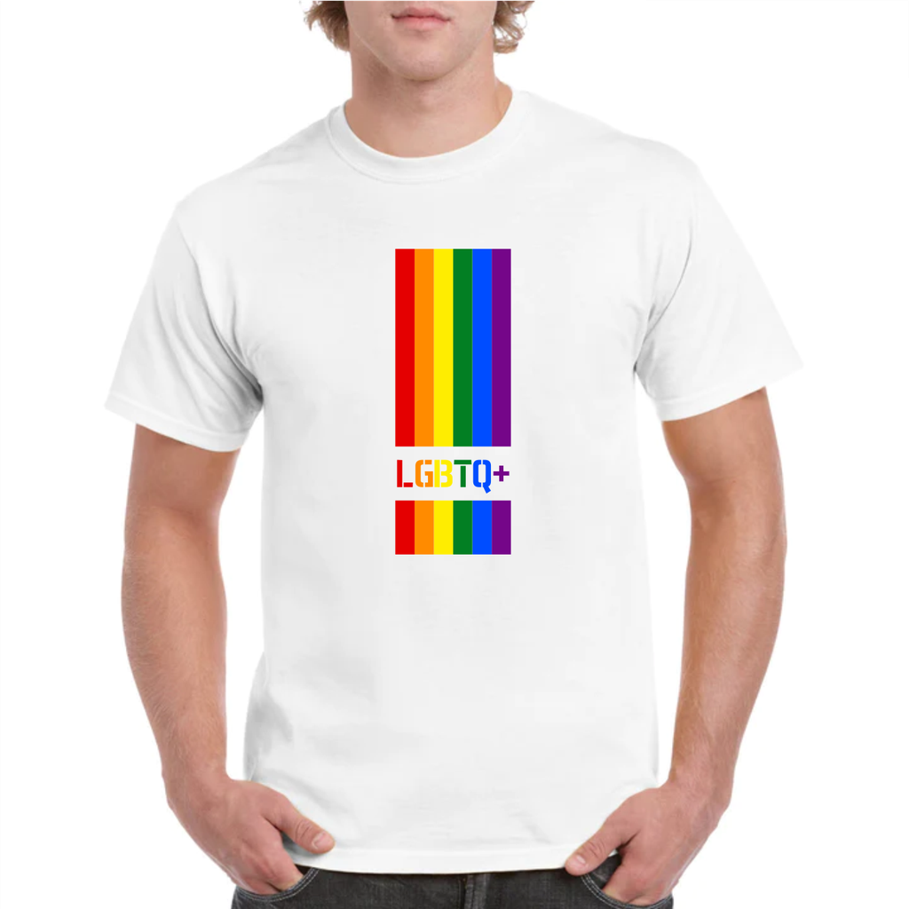 LGBTQ+ Mens Tee (White, S)