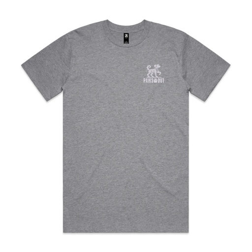 [AM006892] Paws Out Mens Tee - Grey Marle