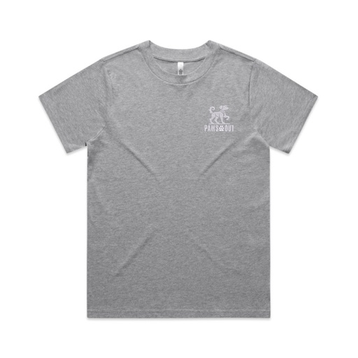 Paws Out Womens Tee - Grey Marle