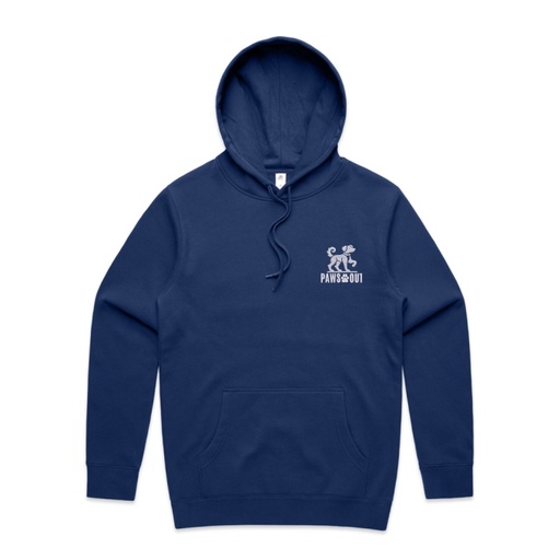 [AM006930] Paws Out Mens Hood - Blue